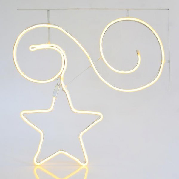 Χριστουγεννιάτικο Αστέρι, με 3m Λευκό Θερμό Φωτοσωλήνα LED (53cm)